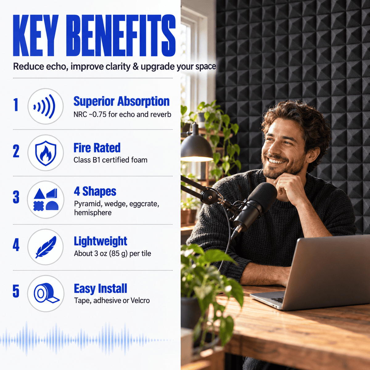 Try Before You Buy — Acoustic Foam Sample (4 Shapes) · KK1034, KK1052, KK1040, KK1134