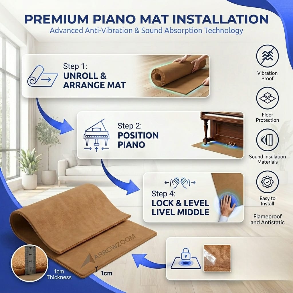 Arrowzoom Anti-Slip Floor Protection Soundproof Noise Vibration Mats for Drums - KK1249