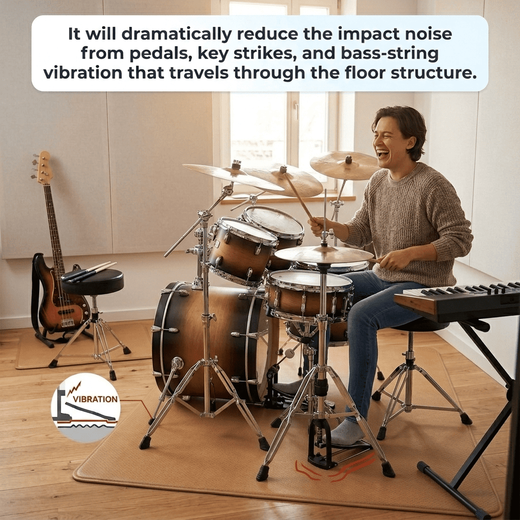 Arrowzoom Anti-Slip Floor Protection Soundproof Noise Vibration Mats for Drums - KK1249