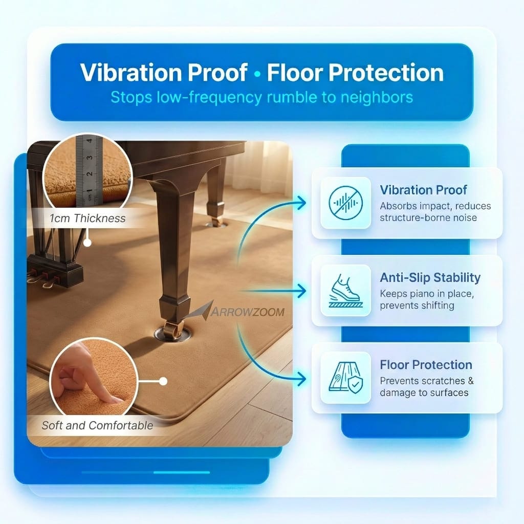 Arrowzoom Anti-Slip Floor Protection Soundproof Noise Vibration Mats for Drums - KK1249