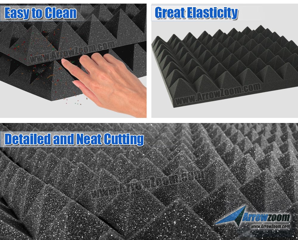 New 1 Pc Pyramid Tile Acoustic Panel Sound Absorption Studio Soundproof Foam KK1034 Arrowzoom.