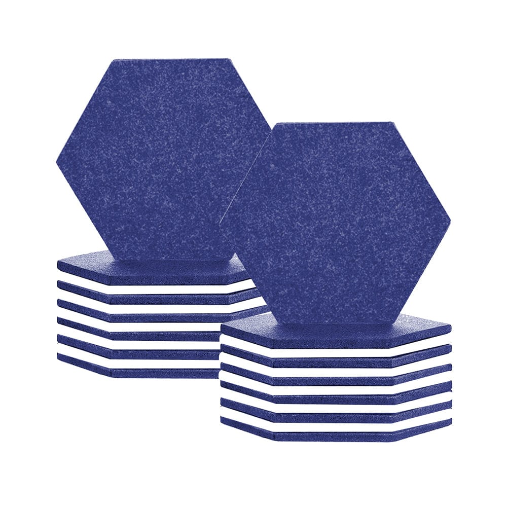 Arrowzoom Hexagon Felt Sound Absorbing Wall Panel - Blue and White - KK1224 24 pieces - 17 x 20 x 1cm / 6.7 x 7.8 x 0.4 in / Blue and White