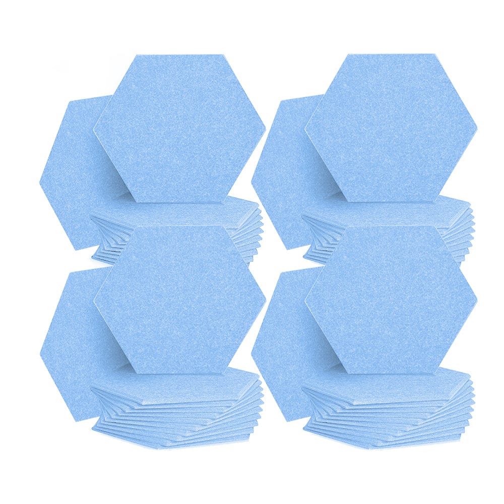 Arrowzoom Hexagon Felt Sound Absorbing Wall Panel - Solid Color - KK1224 Baby Blue / 48 pieces - 26 x 30 x 1cm