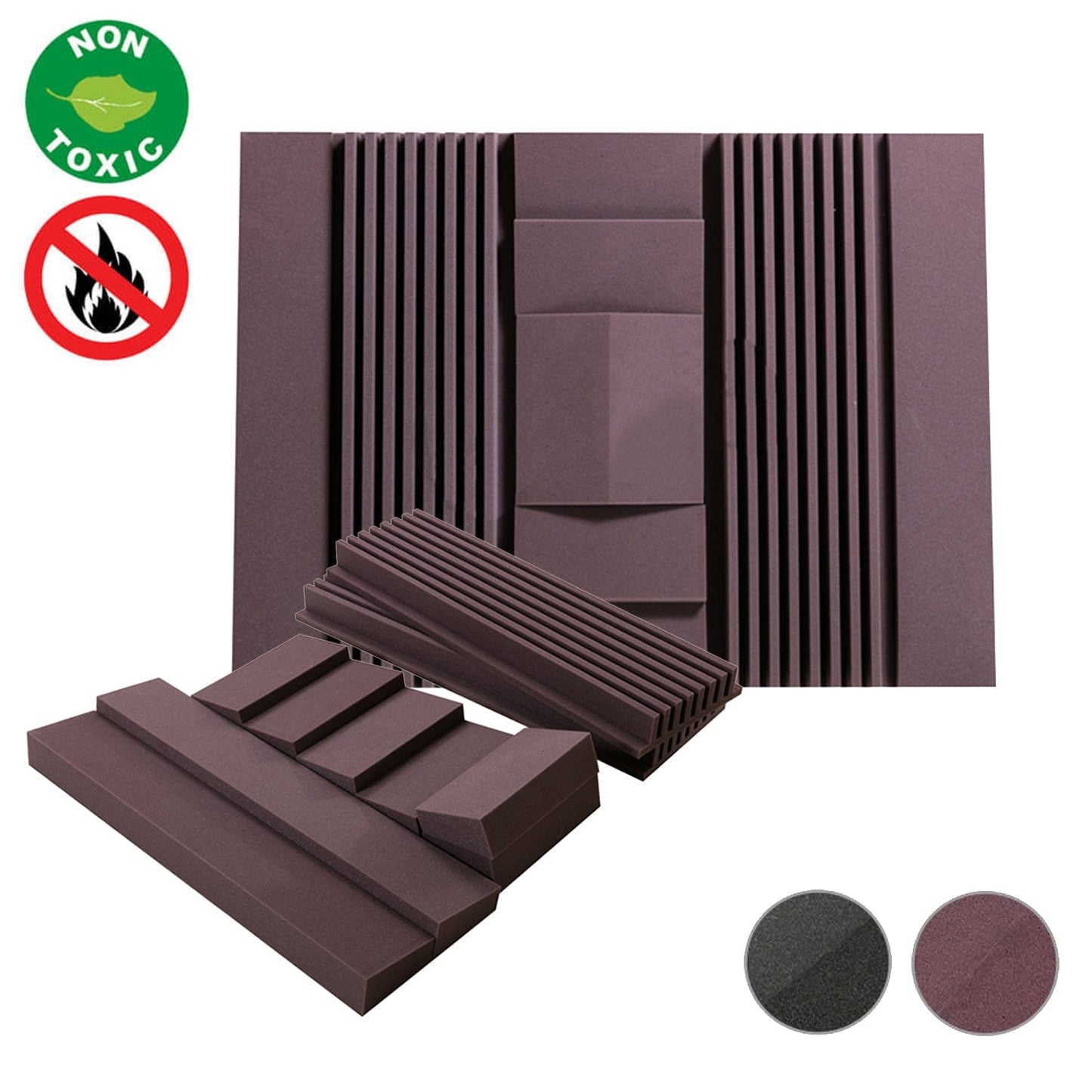 Arrowzoom Soundproof Panel - Wall Set Sound Absorption Kit 1 Pc - 2 Colors - KK1048 Burgundy