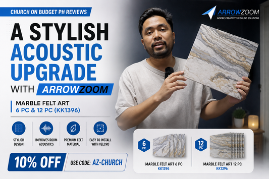 A Stylish Acoustic Upgrade: Church On Budget Ph’s Arrowzoom Marble Felt Art
