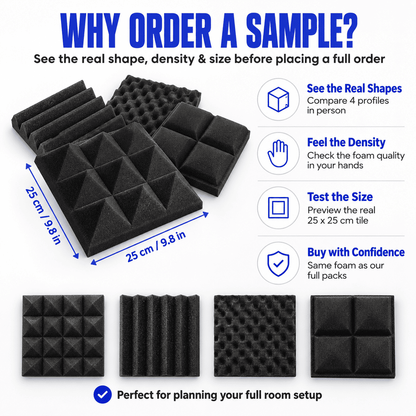 Try Before You Buy — Acoustic Foam Sample (4 Shapes) · KK1034, KK1052, KK1040, KK1134