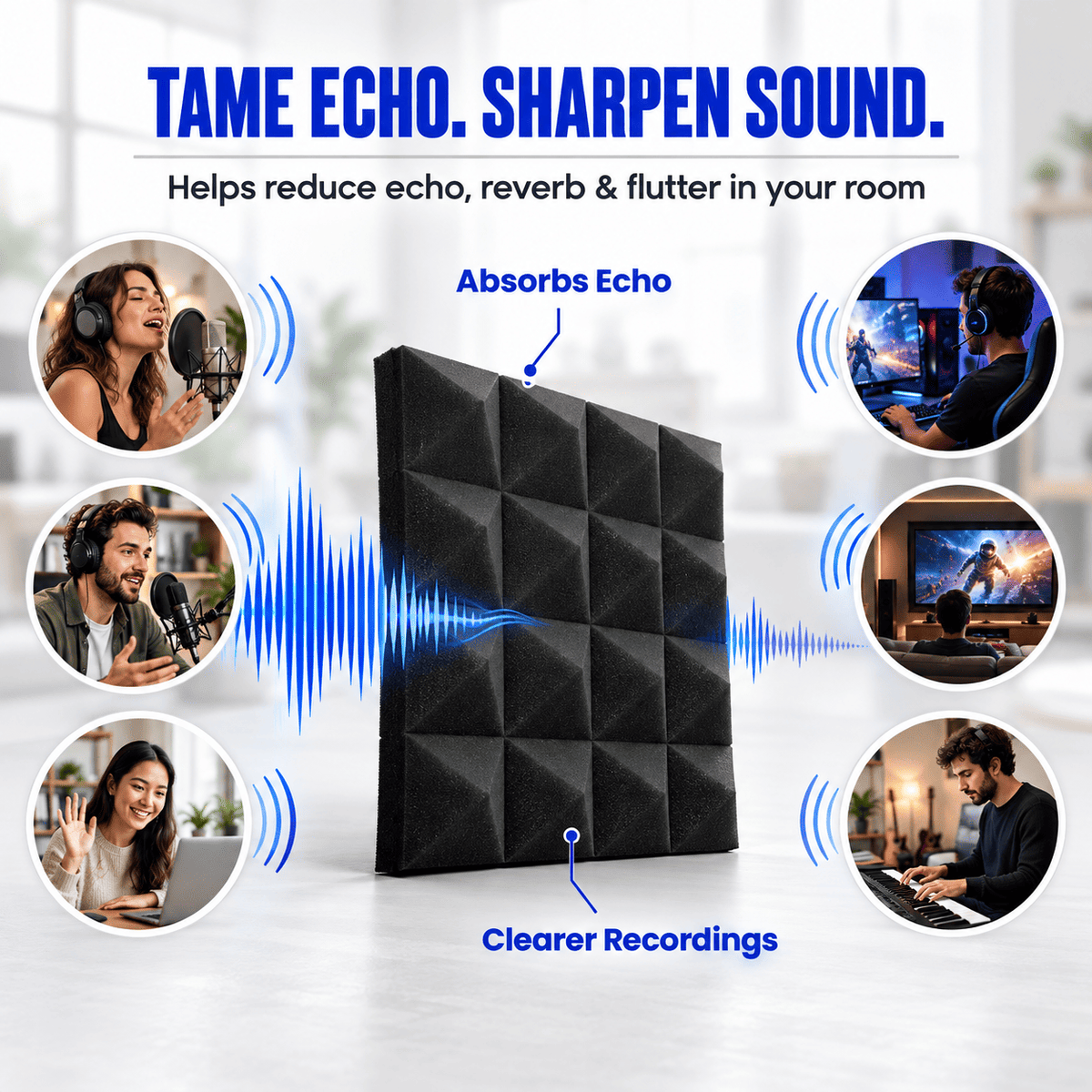 Try Before You Buy — Acoustic Foam Sample (4 Shapes) · KK1034, KK1052, KK1040, KK1134