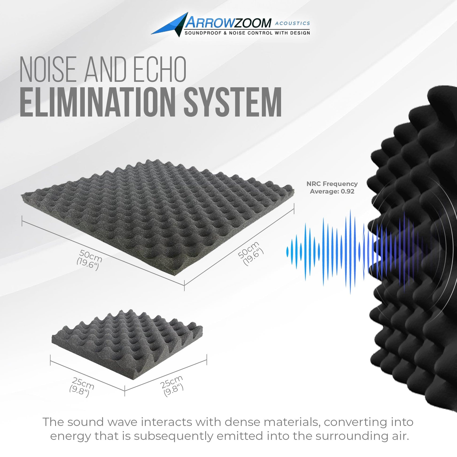 Arrowzoom Acoustic Eggcrate Foam - Solid Colors - KK1052