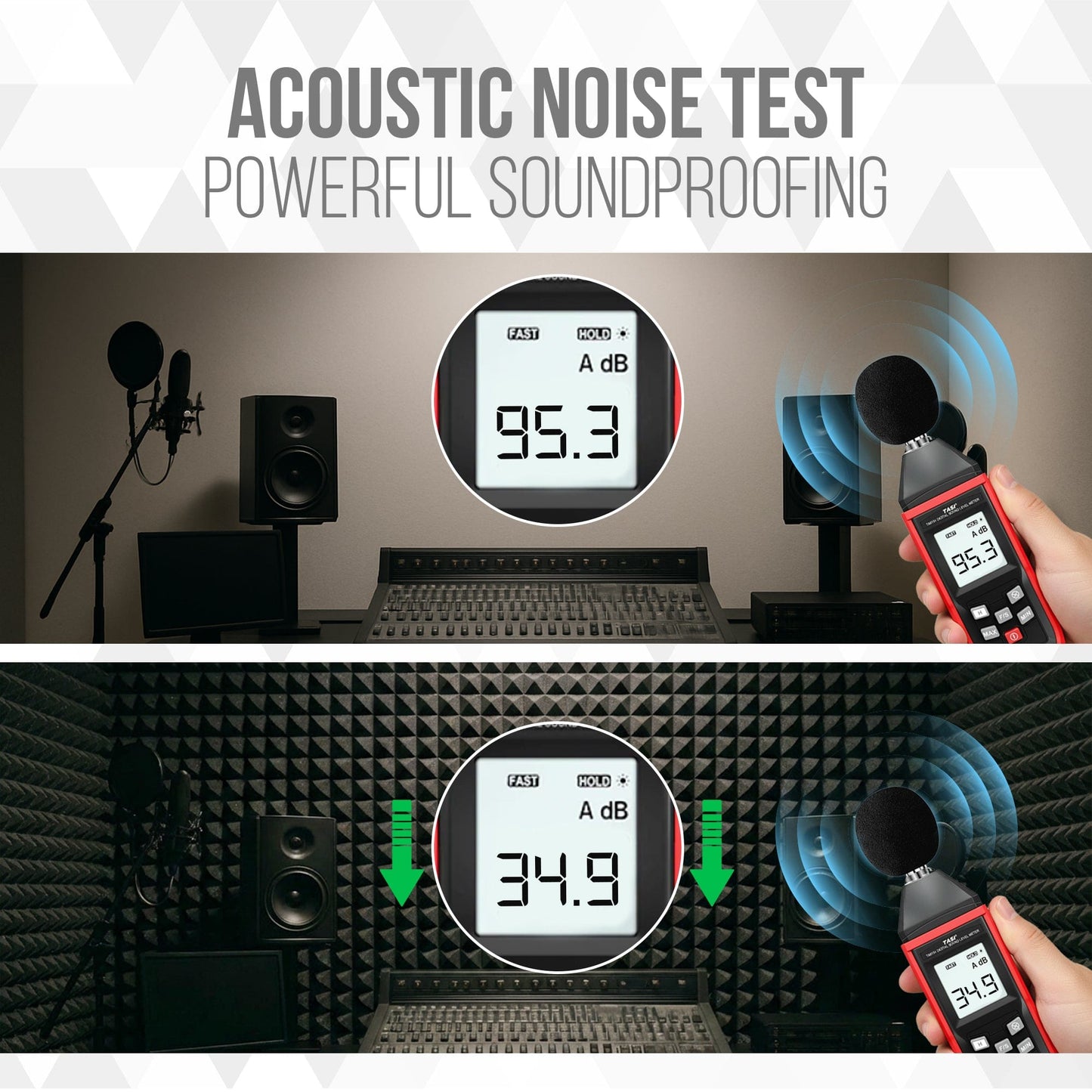 Arrowzoom Acoustic Pyramid Foam Series PRO - Black - KK1471