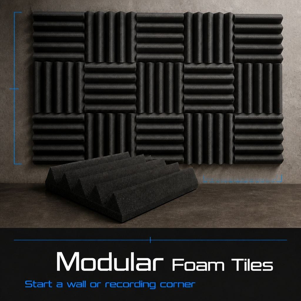 Arrowzoom Acoustic Wedge Tiles Adhesive Backed Foam- Solid Colors - KK1134