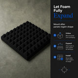 Arrowzoom Pyramid Self-Adhesive Acoustic Foam Tiles — Peel & Stick — Black x Red Bundle - KK1034