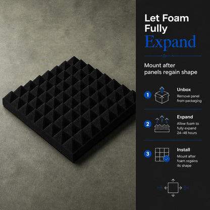 Arrowzoom Pyramid Self-Adhesive Acoustic Foam Tiles — Peel & Stick — Black x Red Bundle - KK1034