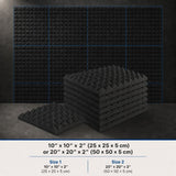 Arrowzoom Pyramid Self-Adhesive Acoustic Foam Tiles — Peel & Stick — Black x Red Bundle - KK1034