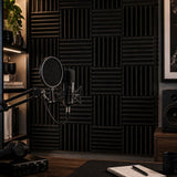Arrowzoom Wedge Tiles Series Acoustic Foam - Black x Red Bundle - KK1134
