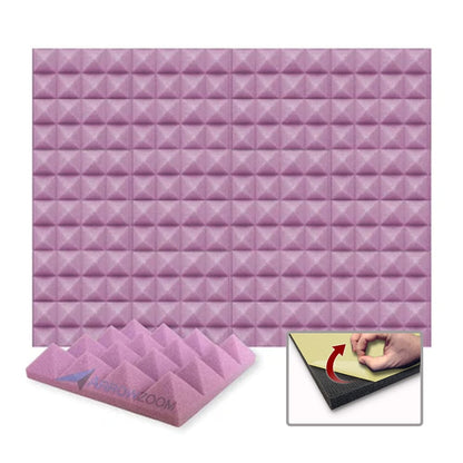 Arrowzoom Acoustic Pyramid Foam Series - Solid Colors - KK1034 Burgundy / 1 Piece - 25 x 25 x 5 cm / 10 x 10 x 2in / Yes Adhesive