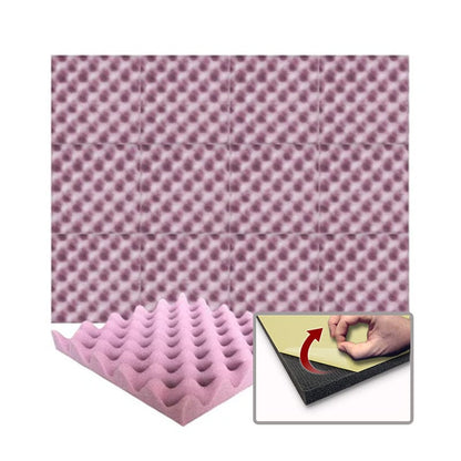 Arrowzoom Acoustic Eggcrate Foam - Solid Colors - KK1052 Burgundy / 1 Piece - 50 x 50 x 3 cm / 20x20x2 in / Yes - Adhesive