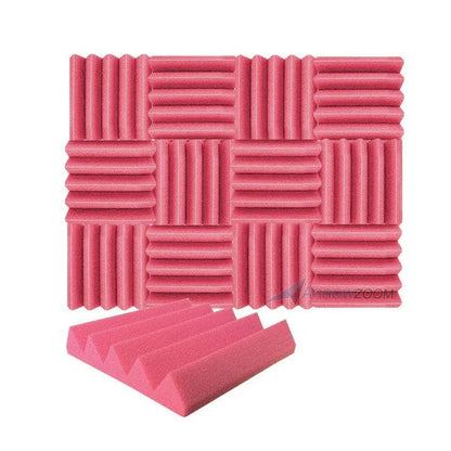 Arrowzoom Acoustic Wedge Tiles Foam - Solid Colors - KK1134 Red / 1 Piece - 25 x 25 x 5 cm / 10 x 10 x 2in / No