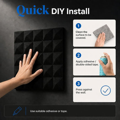 Arrowzoom Pyramid Self-Adhesive Acoustic Foam Tiles — Peel & Stick —  Solid Colors - KK1034