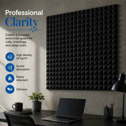 Arrowzoom Pyramid Self-Adhesive Acoustic Foam Tiles — Peel & Stick —  Solid Colors - KK1034