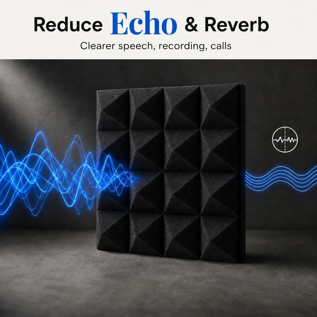 Arrowzoom Pyramid Self-Adhesive Acoustic Foam Tiles — Peel & Stick —  Solid Colors - KK1034