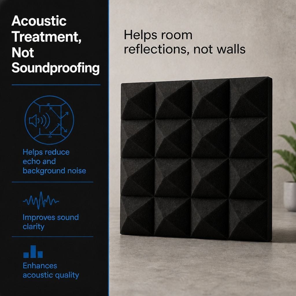 Arrowzoom Pyramid Self-Adhesive Acoustic Foam Tiles — Peel & Stick —  Solid Colors - KK1034