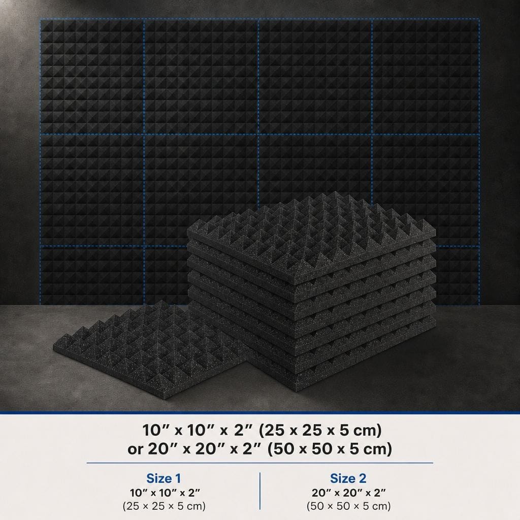 Arrowzoom Pyramid Self-Adhesive Acoustic Foam Tiles — Peel & Stick —  Solid Colors - KK1034