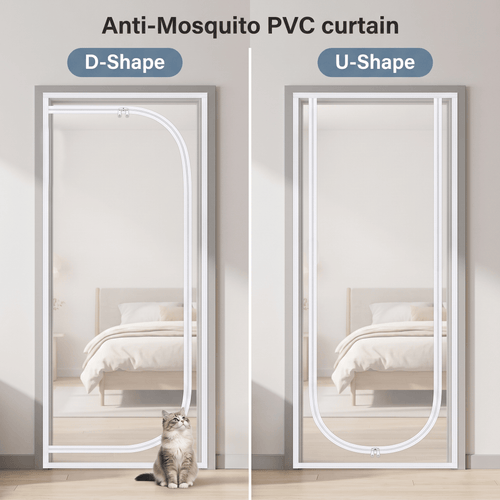 Anti-Mosquito PVC curtain AP1504 White / D- Shape / 90 x 220 cm (35.4 x 86.6 in)