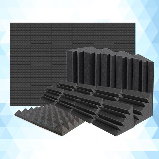 Arrowzoom™ Bass Trap & Acoustic Foam Bundle (Black) KK1436