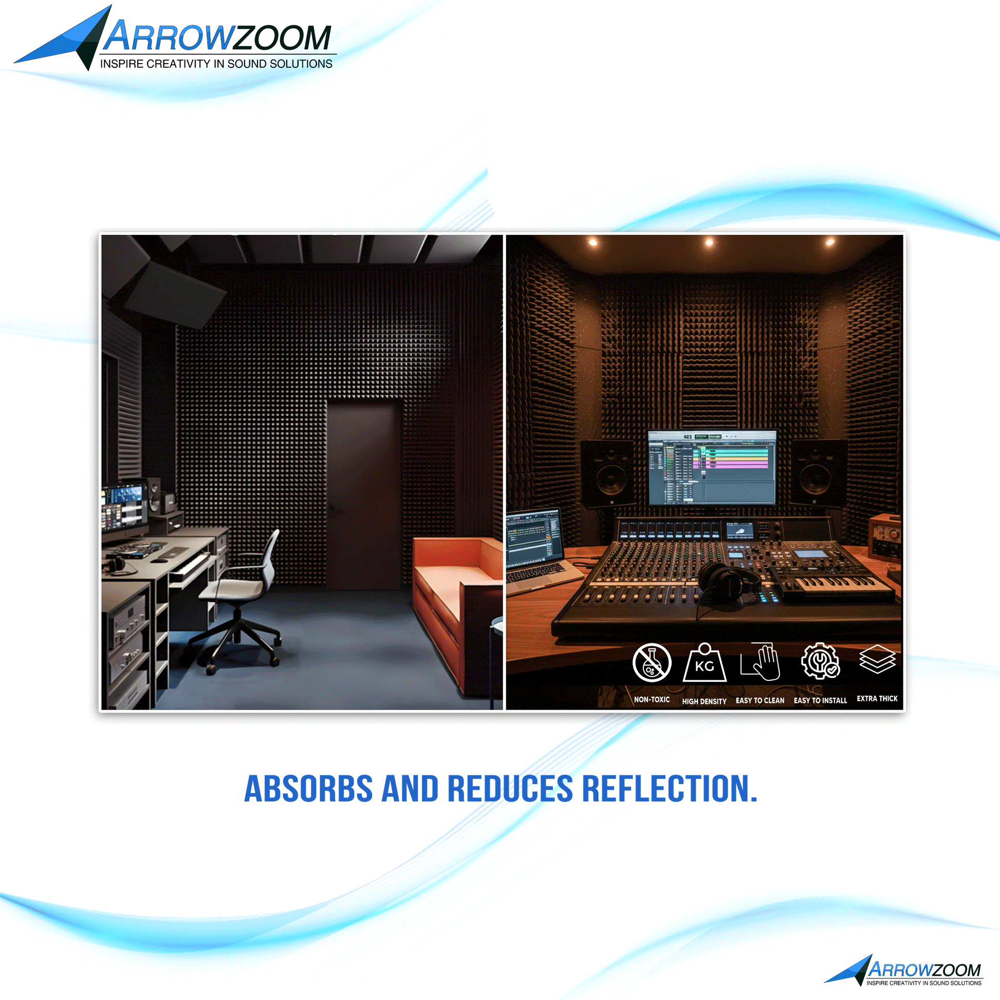 Arrowzoom Acoustic Eggcrate Panel - Black KK1052