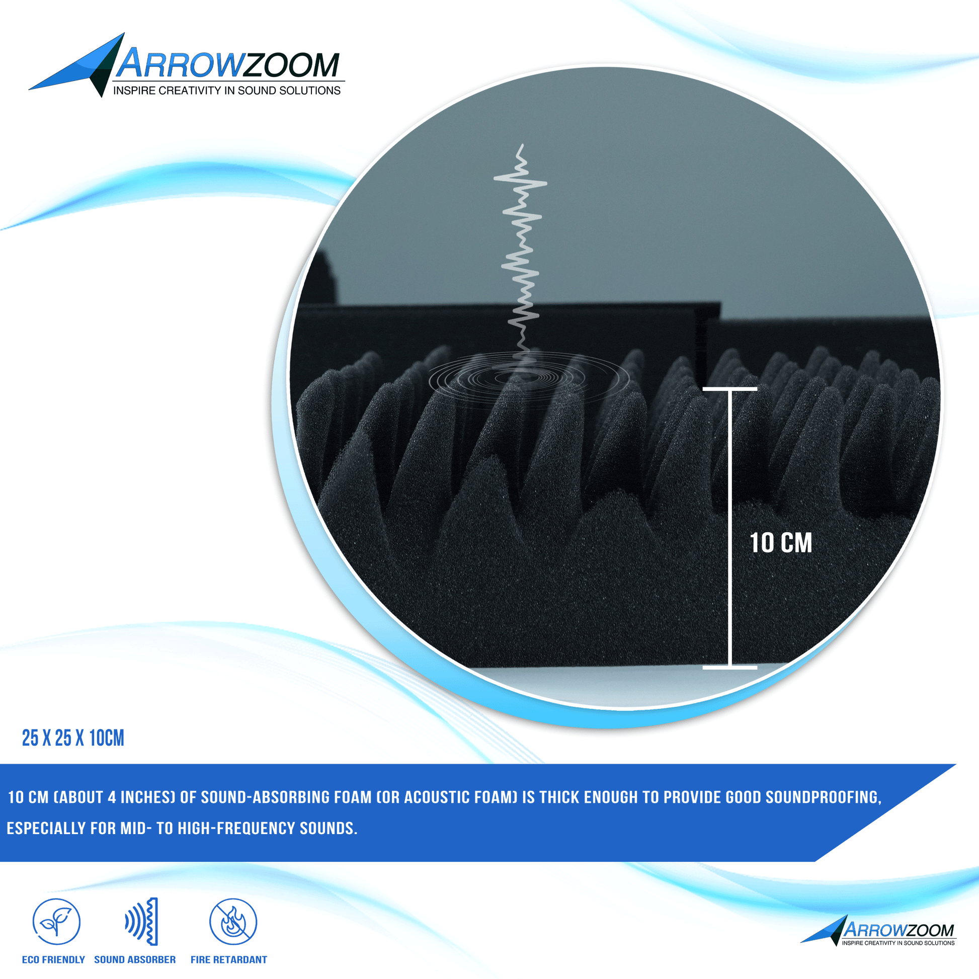 Arrowzoom Acoustic Eggcrate Panel - Black KK1052