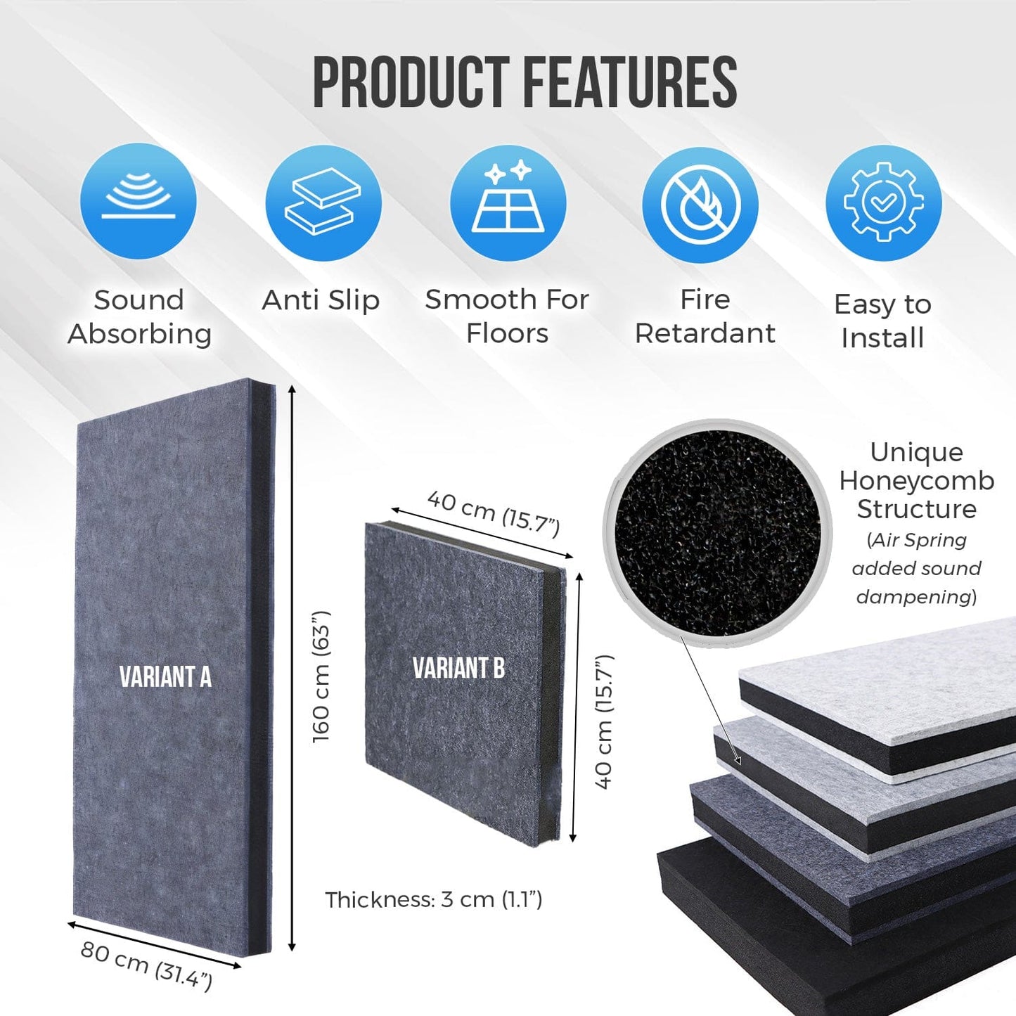 Arrowzoom QuietStep Piano Pad: 3-Layer Acoustic Solution - KK1469