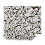 Arrowzoom Marble Self-Adhesive Felt Art Wall Panels - KK1396 Design E / 12 Pieces - 120 x 90 cm / 47.2 x 35.4 in