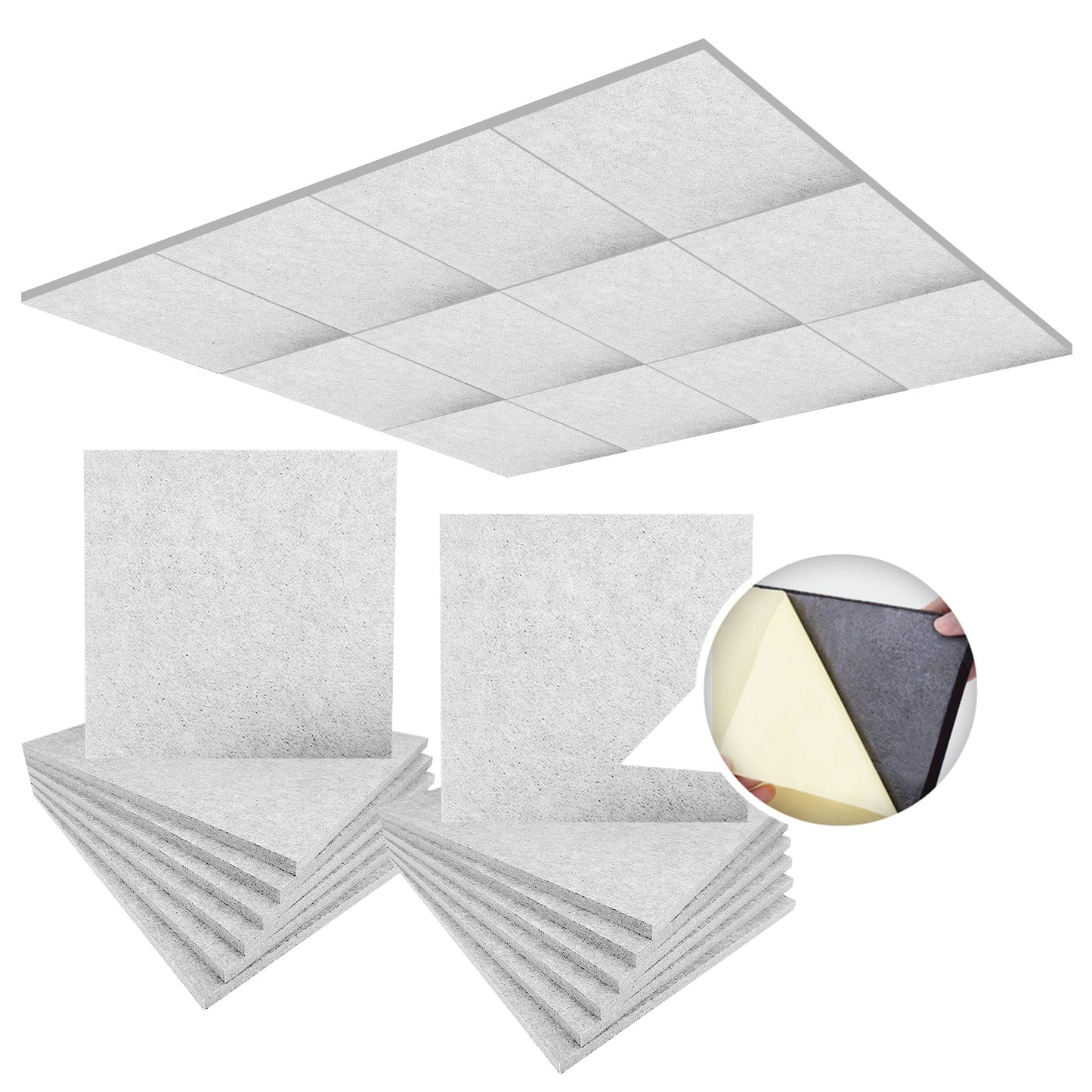 Arrowzoom Ceiling Sound Deadening Polyester Fabric Panel - Solid Colors - KK1424