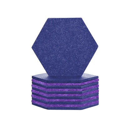 Arrowzoom Hexagon Felt Sound Absorbing Wall Panel - Blue and Burgundy - KK1224 12 pieces - 17 x 20 x 1cm / 6.7 x 7.8 x 0.4 in / Blue and Burgundy