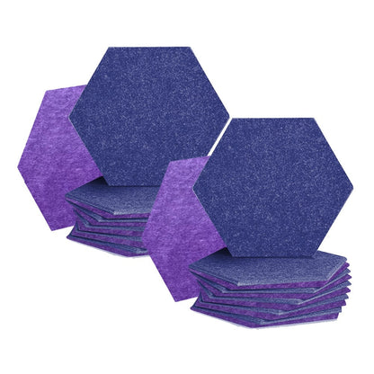 Arrowzoom Hexagon Felt Sound Absorbing Wall Panel - Blue and Burgundy - KK1224