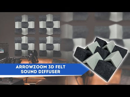 Difusor de sonido de fieltro 3D negro y gris Arrowzoom - KK1430 