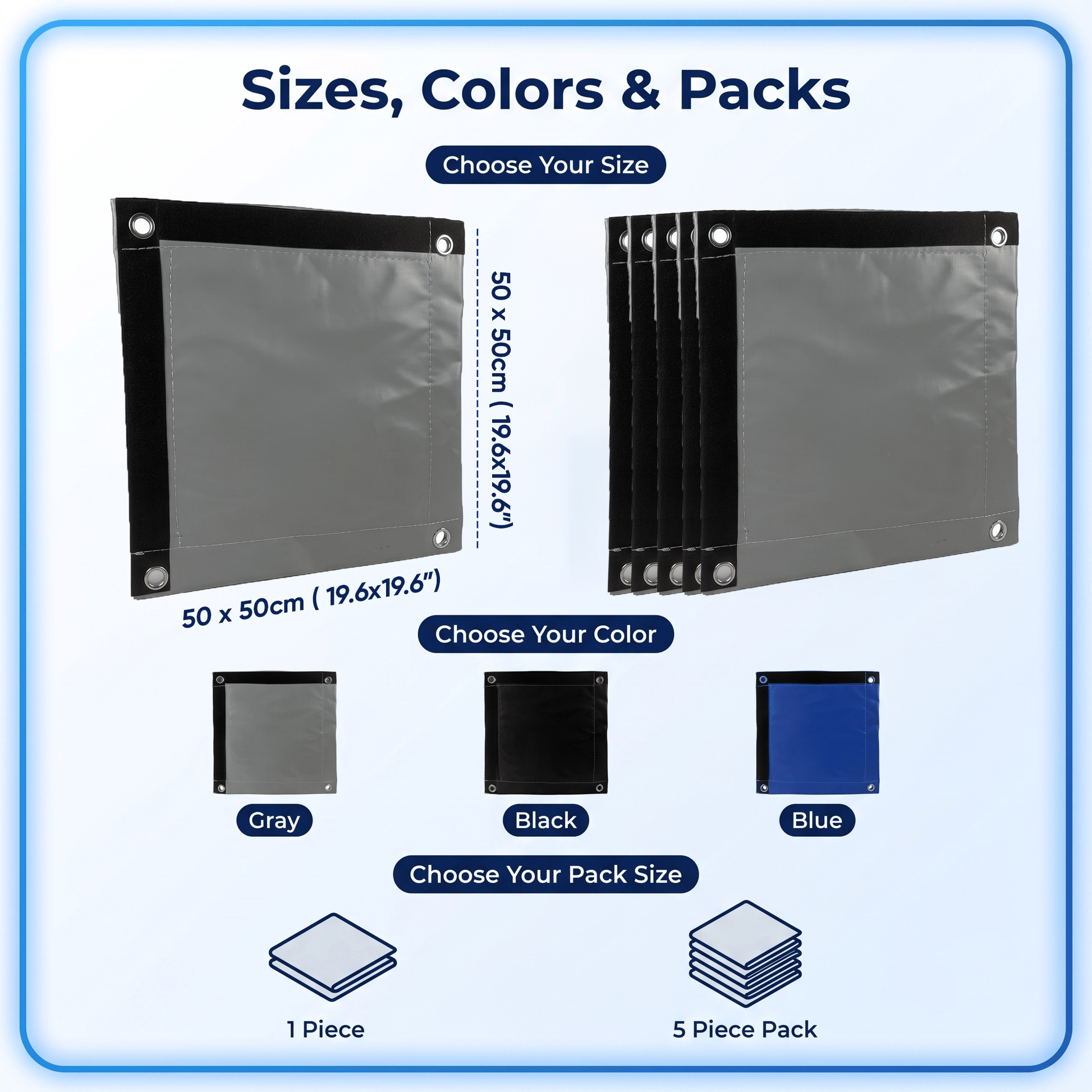 Outdoor Soundproof & Water Proof - Air conditional - KK1479 1 Piece / 50 x 50 cm (19.6 x 19.6 in) / Black