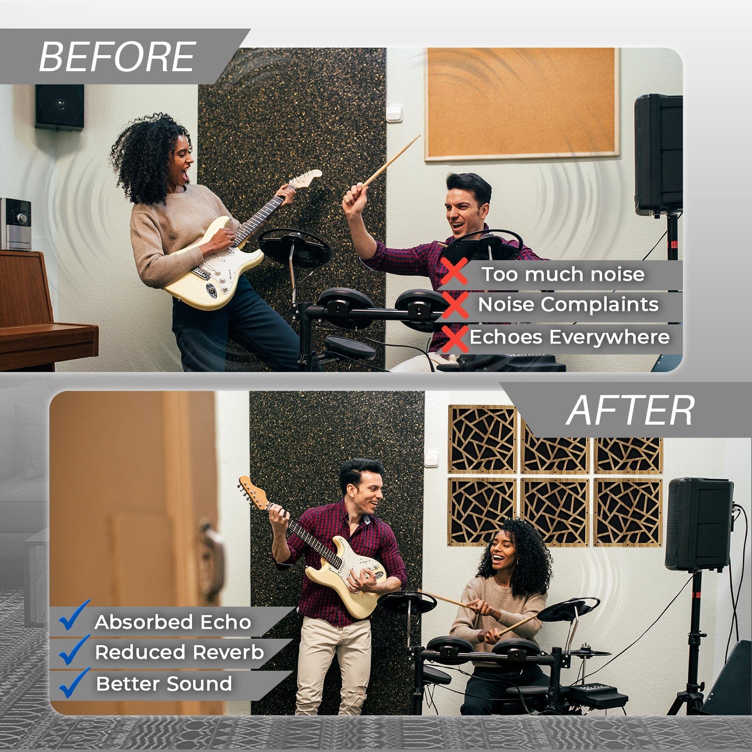 Arrowzoom™ Diffuse PRO Acoustic Wooden Panel - KK1247