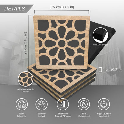 Arrowzoom™ Diffuse PRO Royal Petals Square Felt Wooden Panel - KK1309