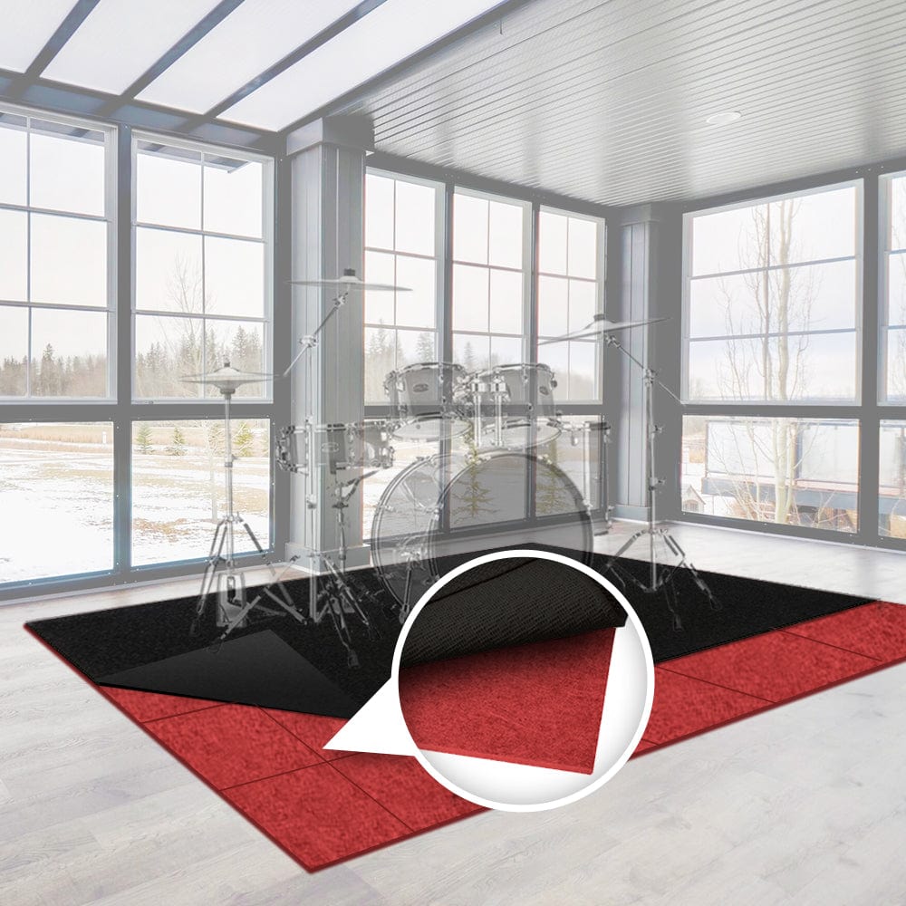 Arrowzoom Non-Slip Soundproof Floor Tiles, Rug Pad - KK1282 12 / Red