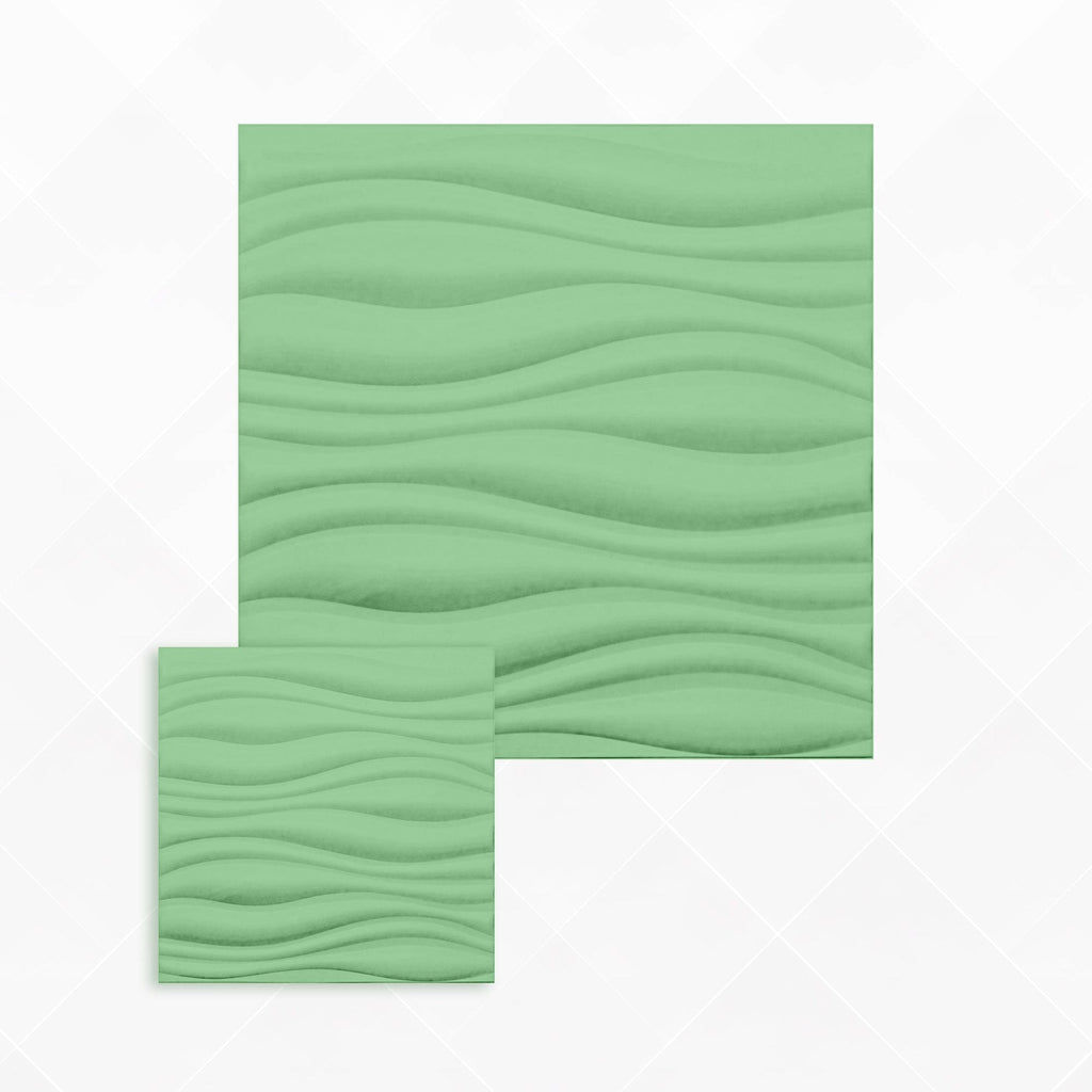Arrowzoom Aesthetics Acoustics 3D Wave Polyester Felt Art Panels - KK1382 1 / Green / 30x30cm