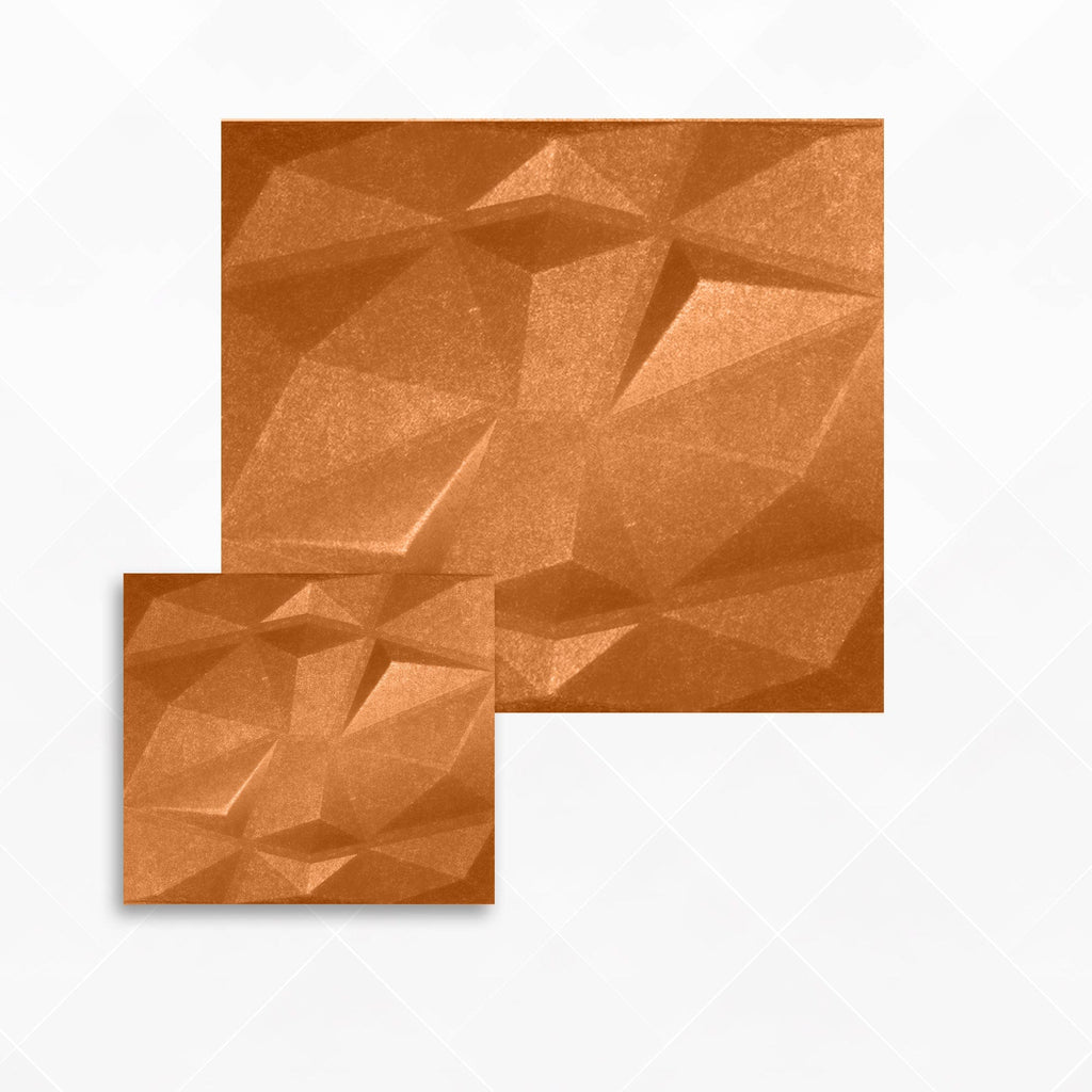 Arrowzoom Dazzling Geometric 3D Diamond Polyester Felt Art Panels - KK1384 1 / Orange / 30x30cm