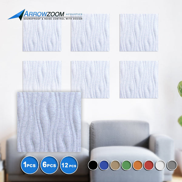 Arrowzoom Aesthetics Acoustics 3D Wave Polyester Felt Art Panels - KK1382