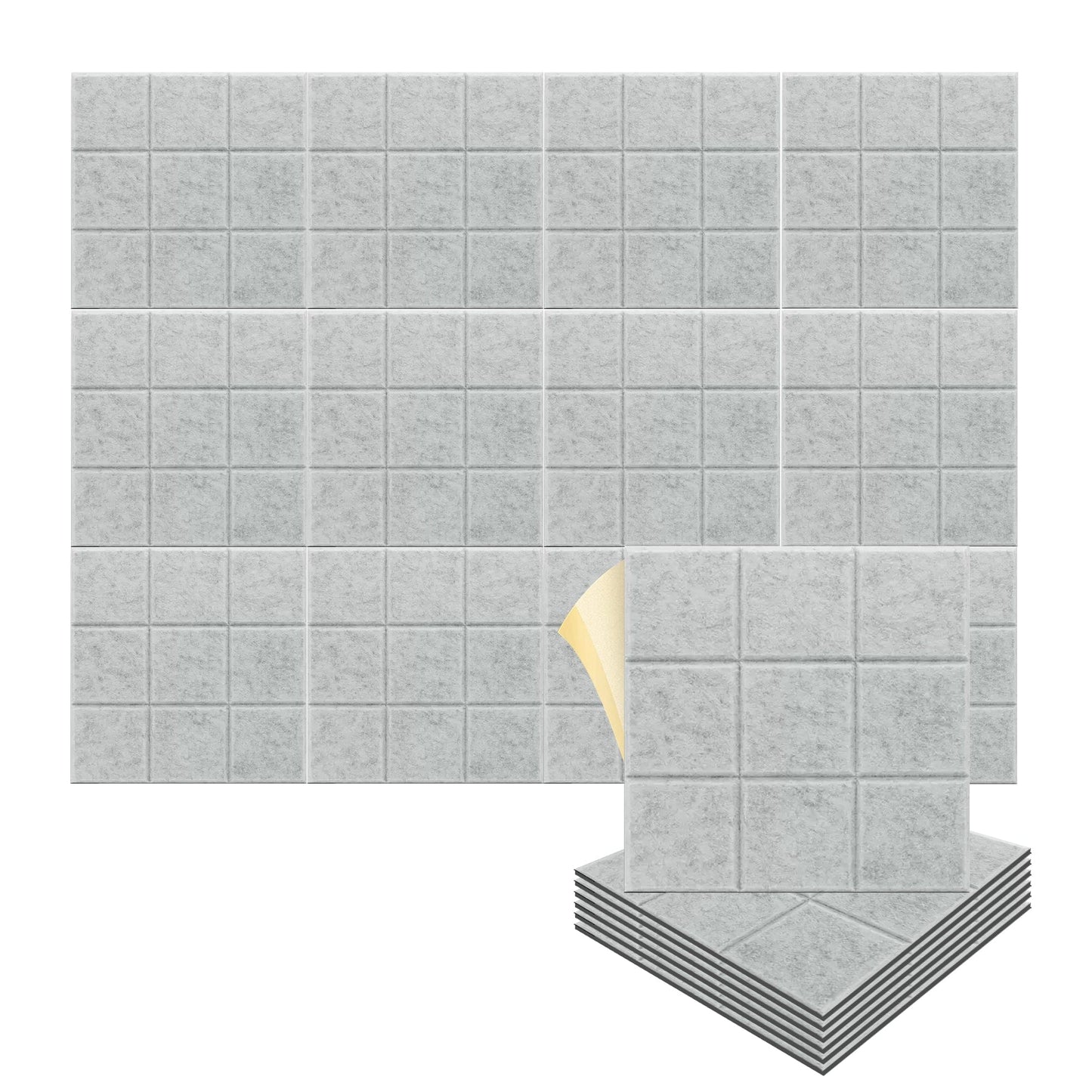 Arrowzoom "Grid Matrix" 3D Square Polyester Felt Art Panels - KK1389