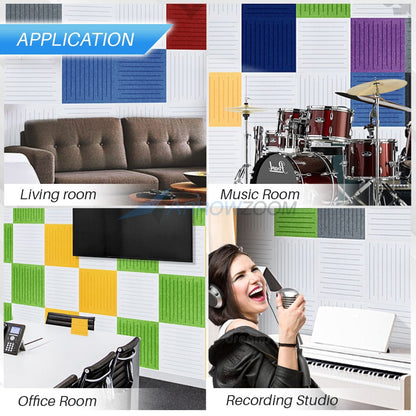 Arrowzoom Soundwave 3D Square Polyester Felt Art Panels - KK1393