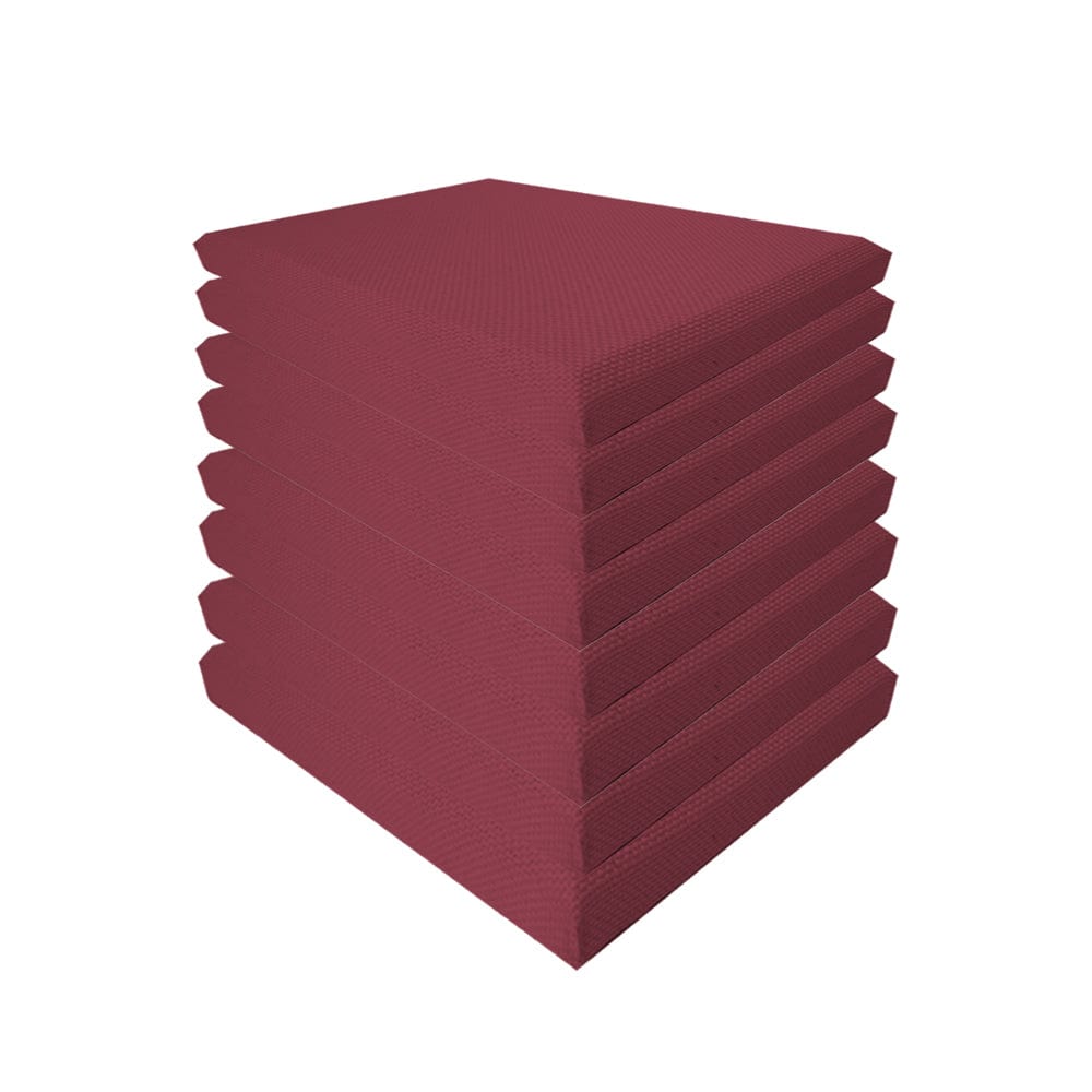 Arrowzoom Sound Absorbing Acoustic Fabric Wrapped Panel - 8 pcs - KK1205 60cm x 60cm x 2.5cm/ 23.6 x 23.6 x 0.9 in / Burgundy