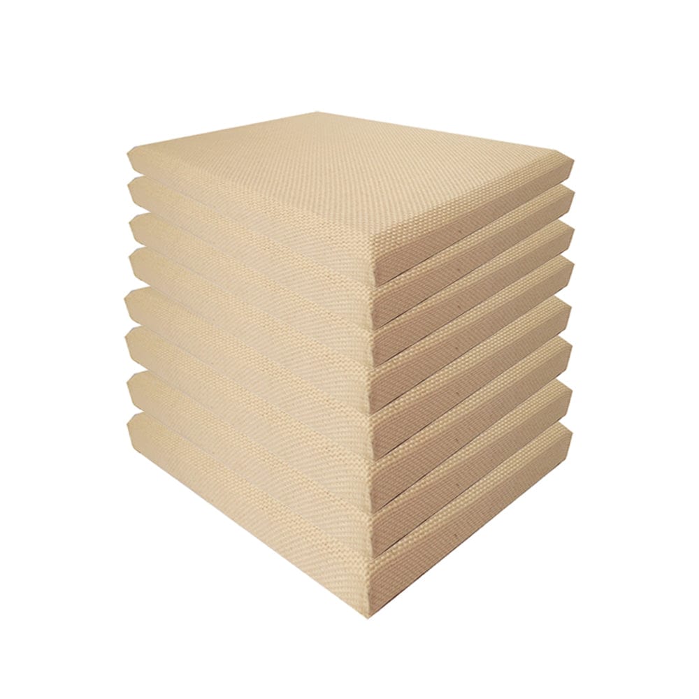 Arrowzoom Sound Absorbing Acoustic Fabric Wrapped Panel - 8 pcs - KK1205 60cm x 60cm x 2.5cm/ 23.6 x 23.6 x 0.9 in / Ivory