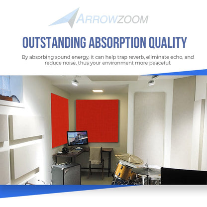 Arrowzoom Sound Absorbing Acoustic Fabric Wrapped Panel - 8 pcs - KK1205