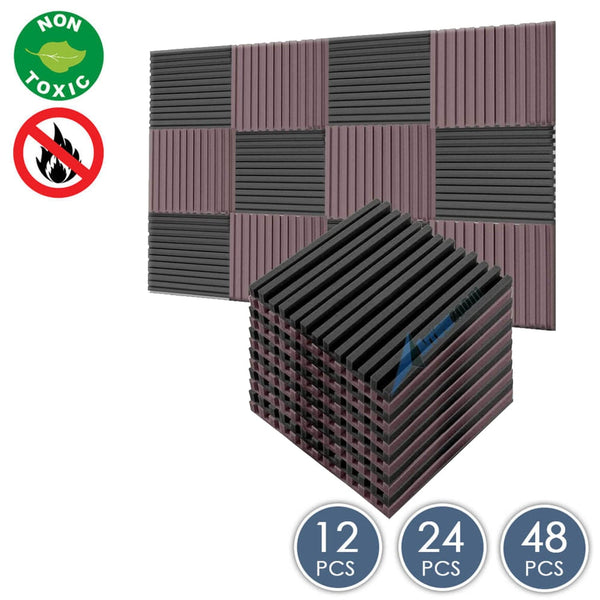 Arrowzoom Acoustic Foam - Metro Striped Ceiling - Black x Burgundy Bundle - KK1041 12