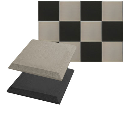 Arrowzoom Flat Bevel Tile Series Acoustic Panel - Black x Gray Bundle - KK1039